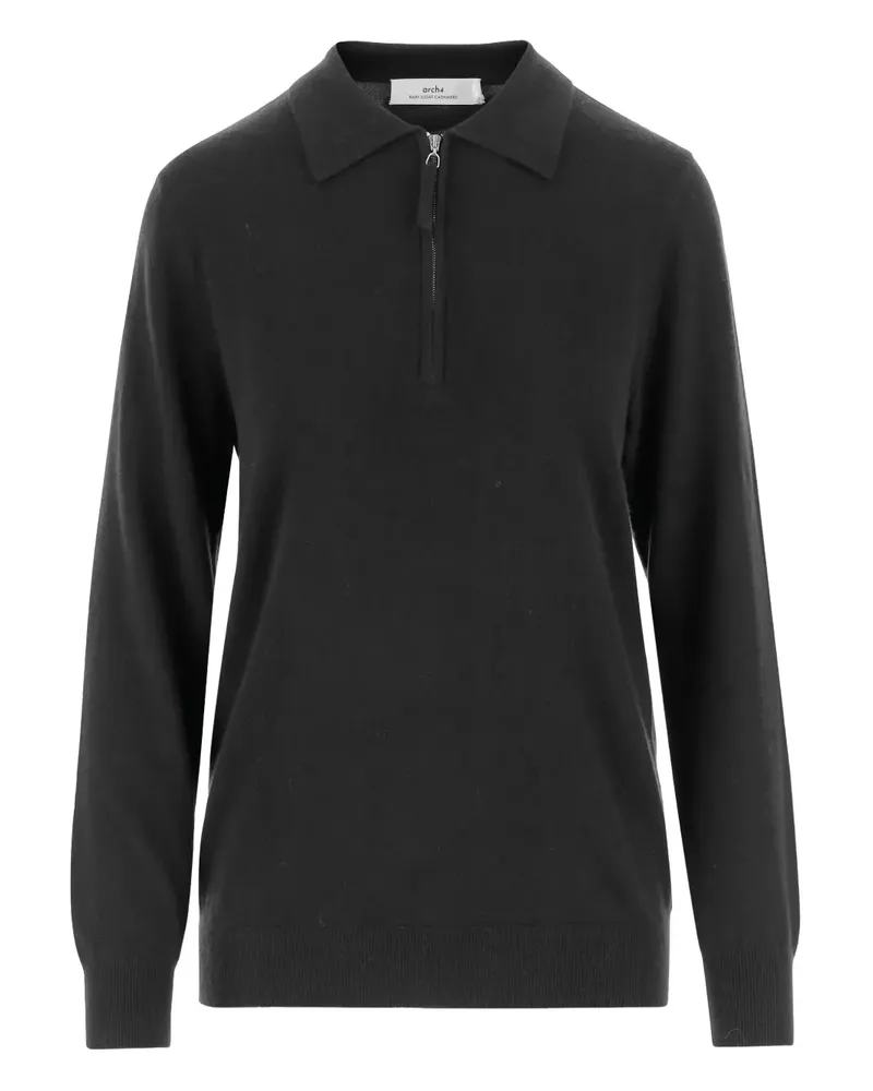 arch4 Poloshirt mit kurzem Reißverschluss - Schwarz Schwarz