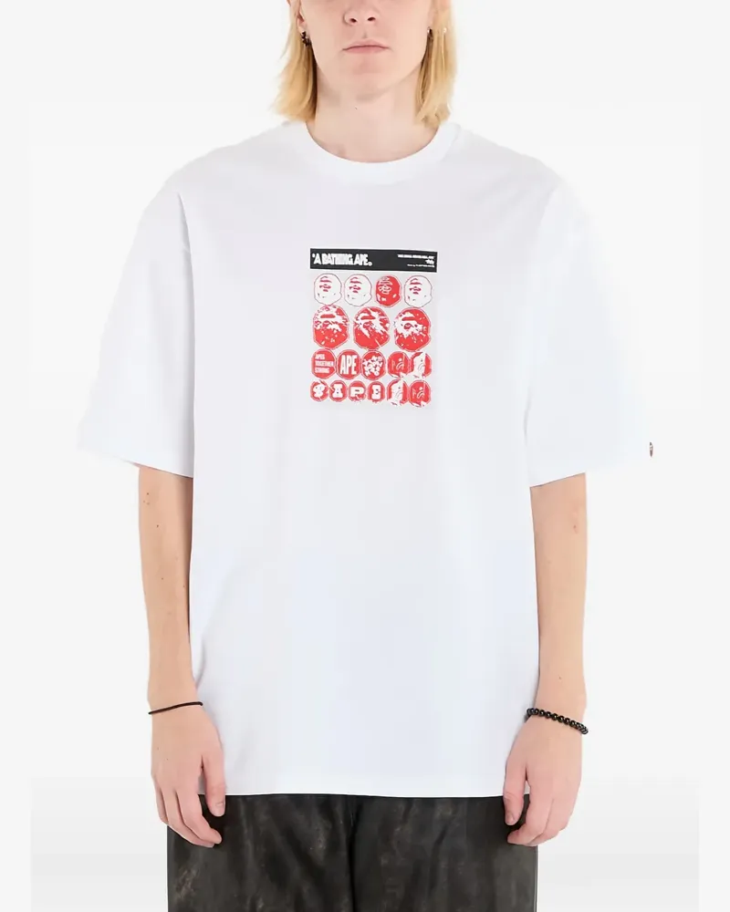 BAPE Sticker graphic-print T-shirt - Weiß Weiß