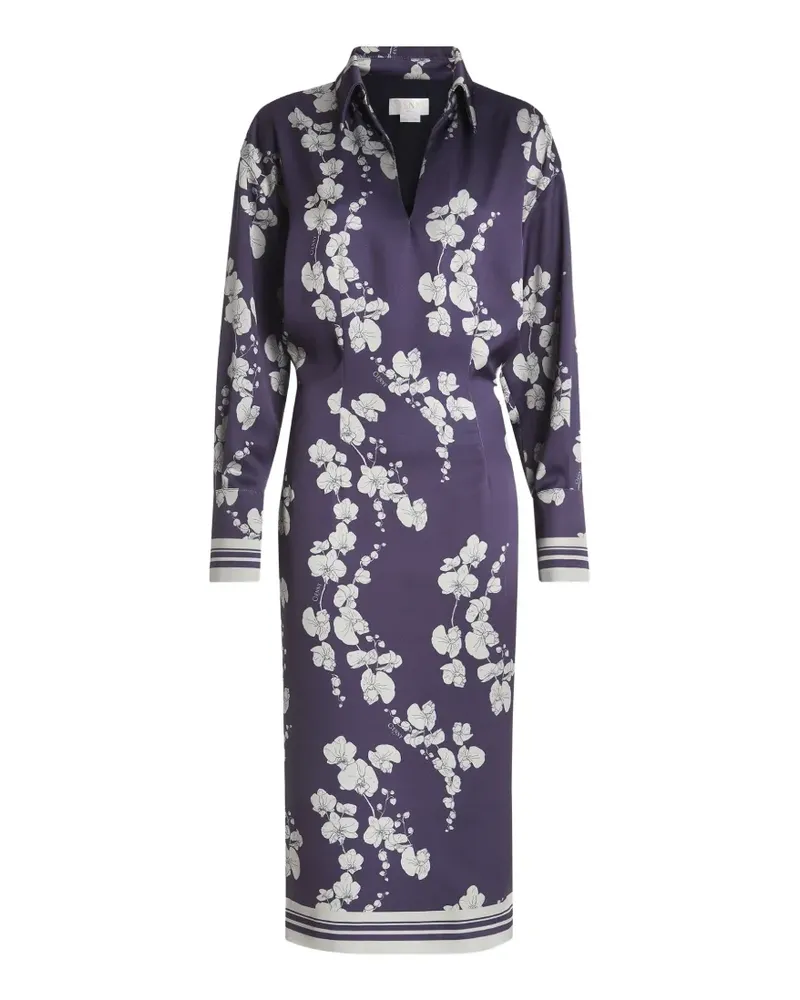 Genny floral-print midi dress - Blau Blau