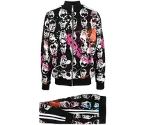 Jogginganzug mit Totenkopf-Print - Schwarz
