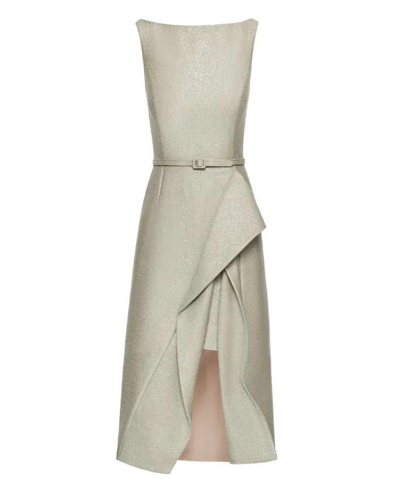 Oscar de la Renta Tweed-Kleid mit Pailletten - Silber Silber
