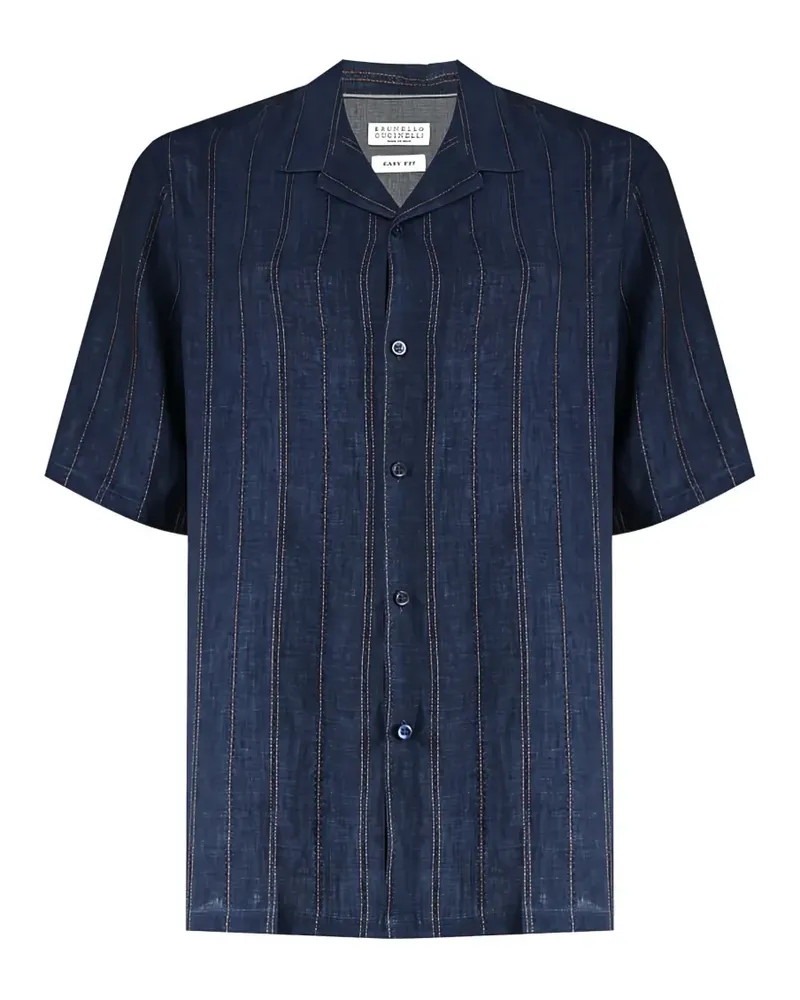 Brunello Cucinelli striped linen shirt - Blau Blau