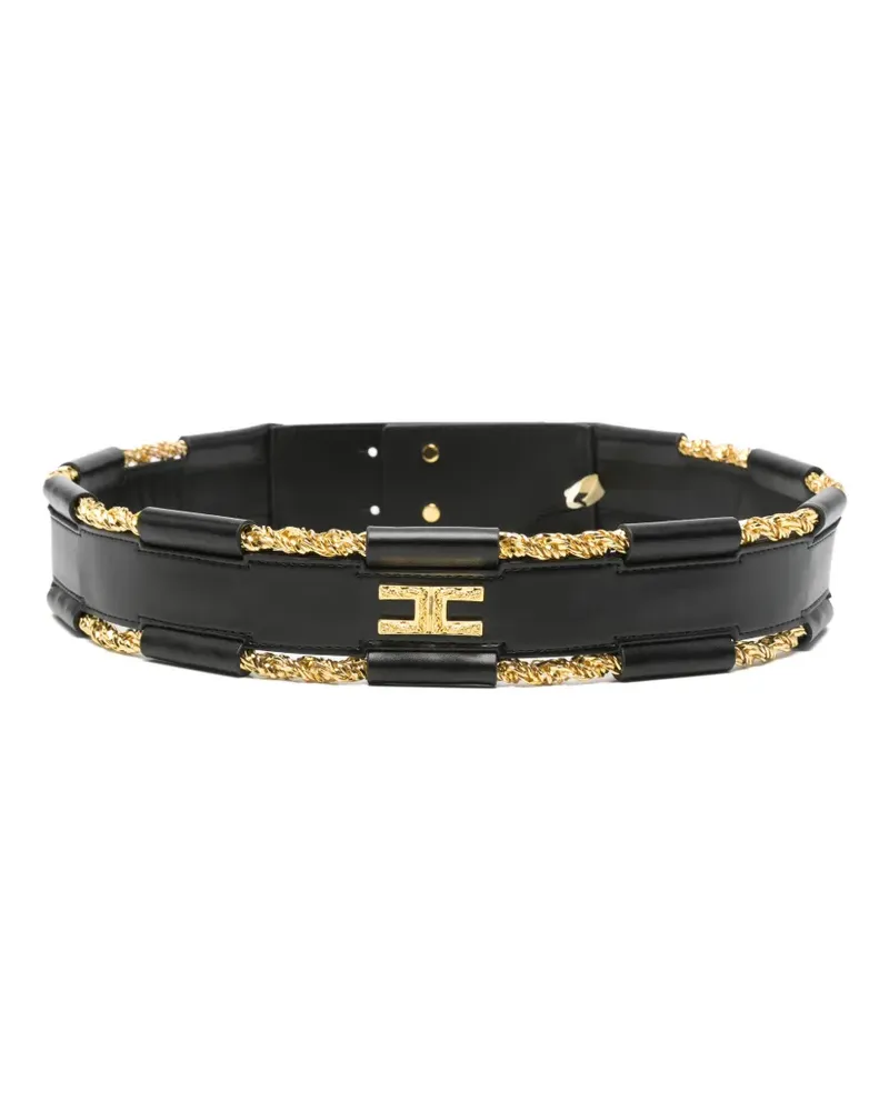 Elisabetta Franchi chain-link logo-plaque belt - Schwarz Schwarz