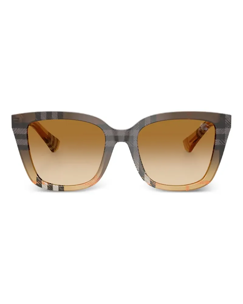 Burberry Eckige Sonnenbrille mit Karomuster - Nude Nude