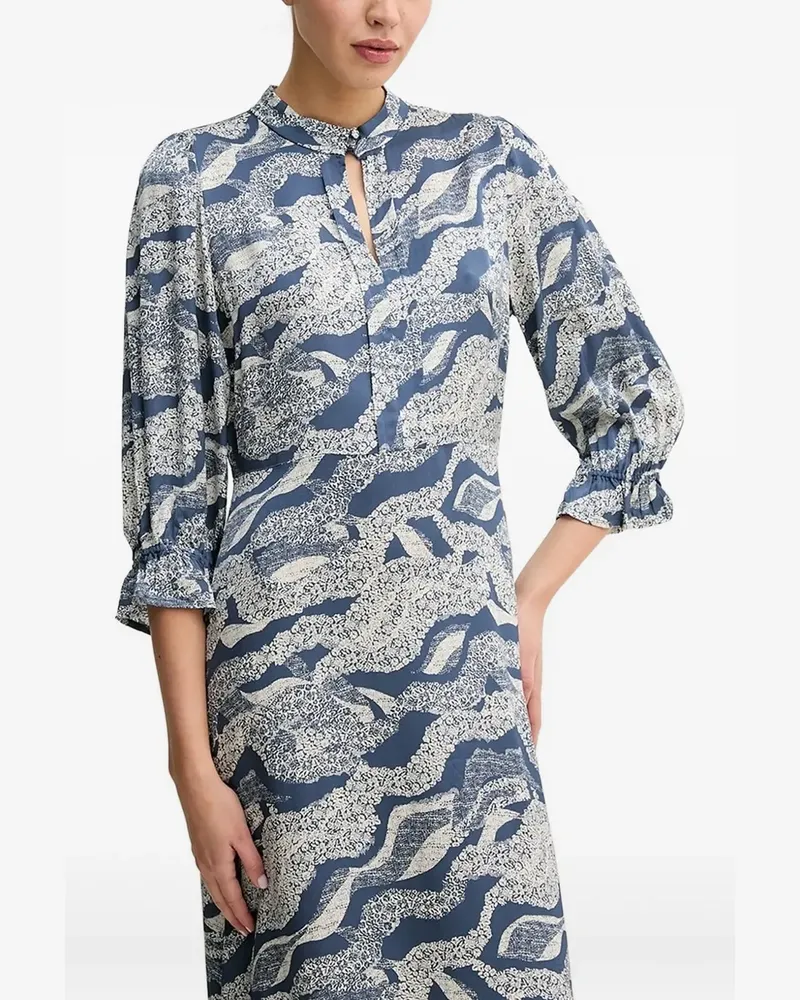 BRUUNS BAZAAR Kleid mit abstraktem Print - Blau Blau