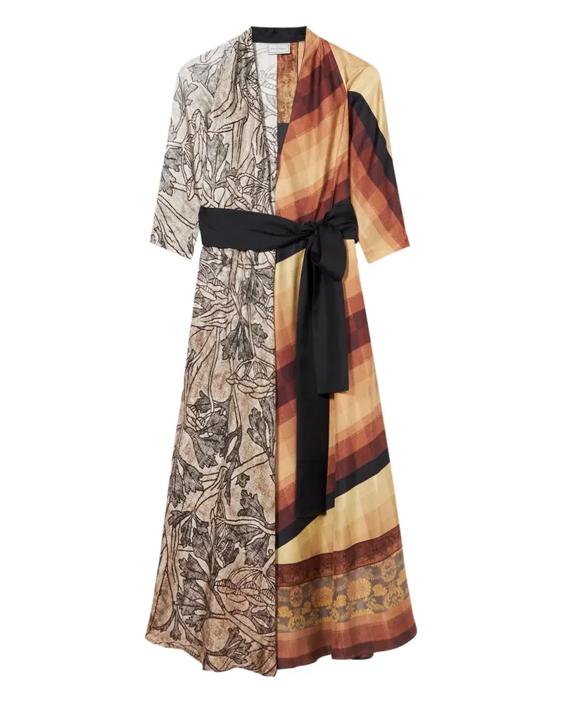 Pierre-Louis Mascia Gewickeltes Cialda Patchwork-Maxikleid - Grau Grau