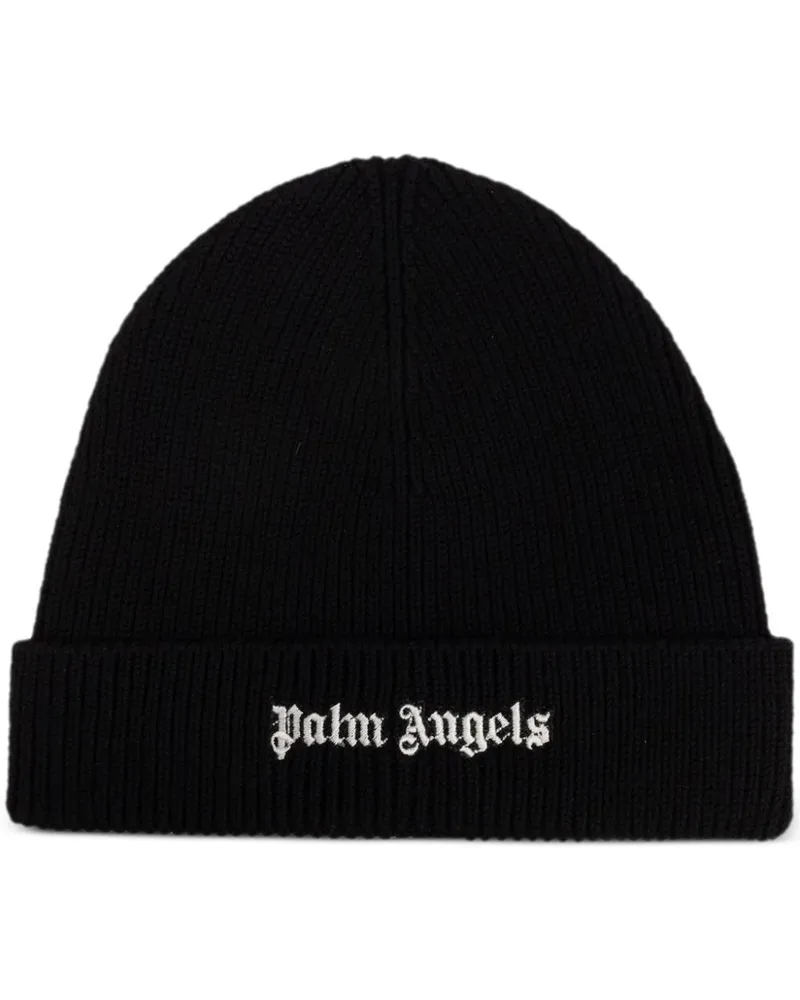 Palm Angels Beanie mit Logo-Stickerei - Schwarz Schwarz