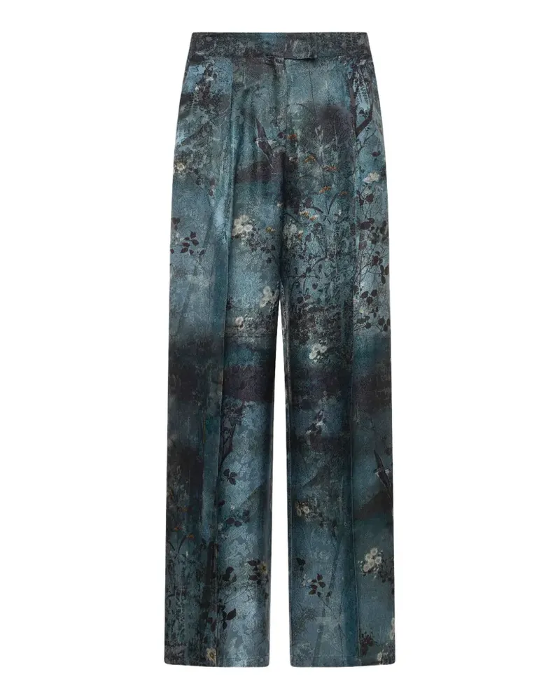 Pierre-Louis Mascia floral-print wide-leg trousers - Blau Blau