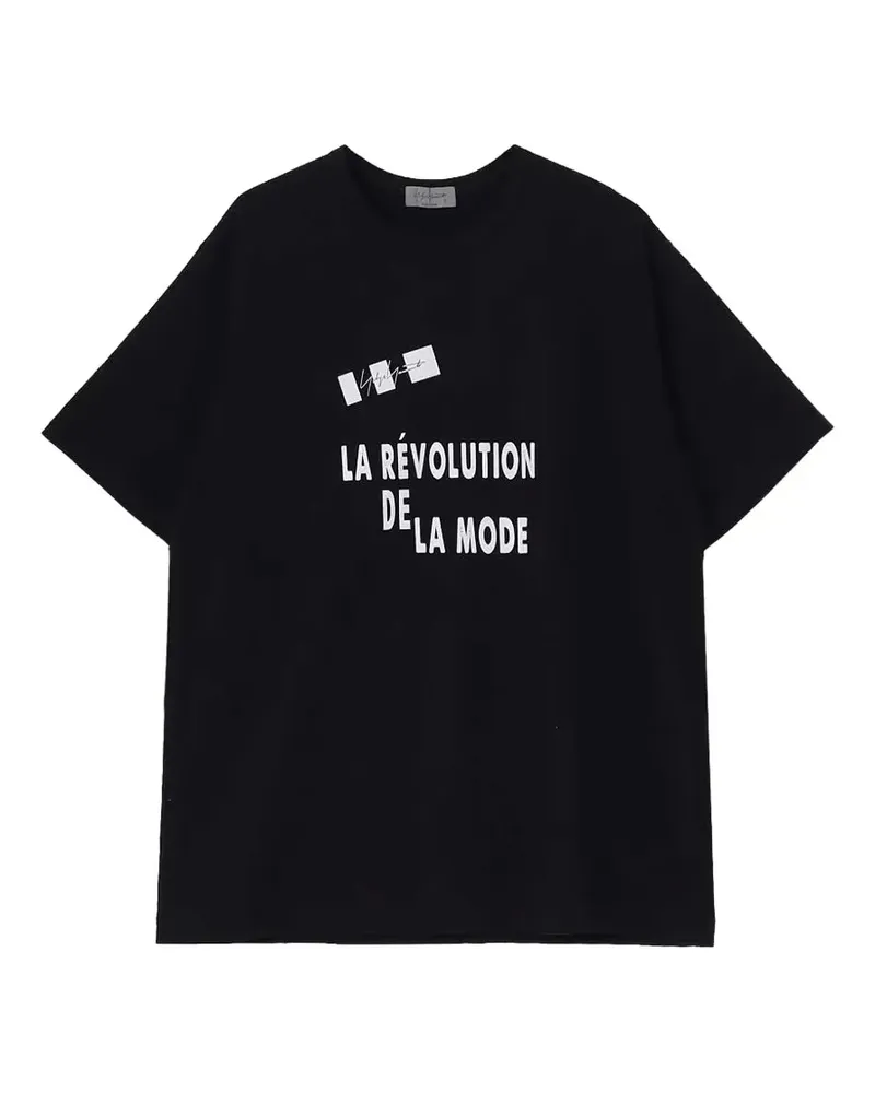 Yohji Yamamoto T-Shirt mit Print - Schwarz Schwarz
