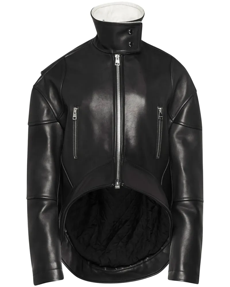 J.W.Anderson Lederjacke mit abgerundetem Saum - Schwarz Schwarz