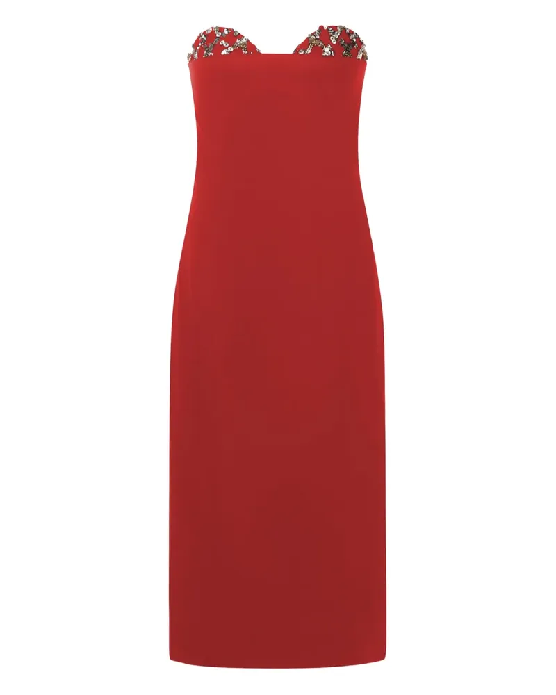 Genny sequin-embellishment strapless midi dress - Rot Rot