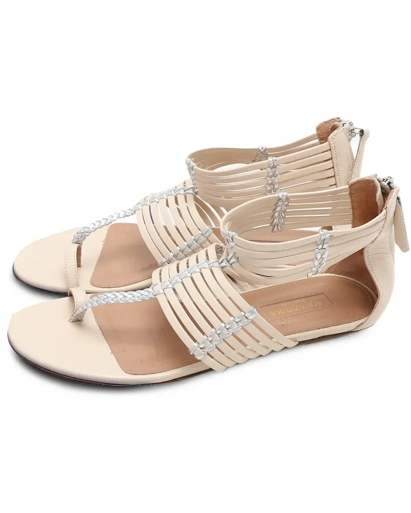 Aquazzura Riemchensandalen aus Leder - Nude Nude
