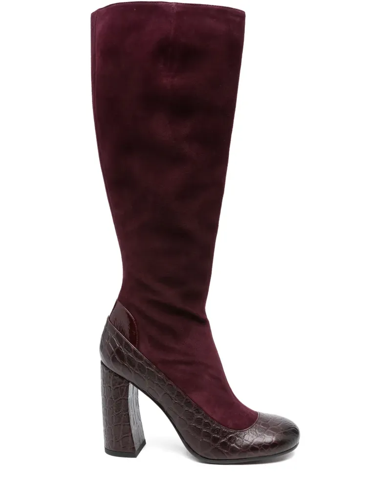 Chie Mihara Stiefel mit Kroko-Effekt 85mm - Rot Rot
