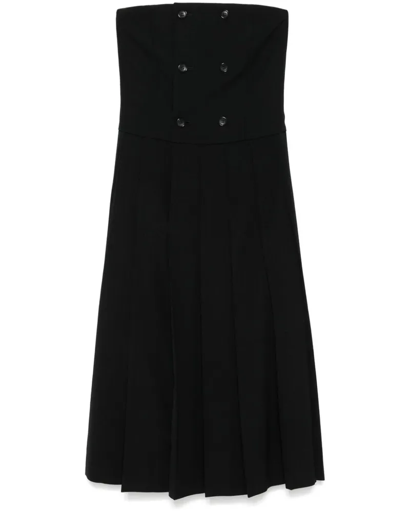 Comme des Garçons Midikleid mit Falten - Schwarz Schwarz