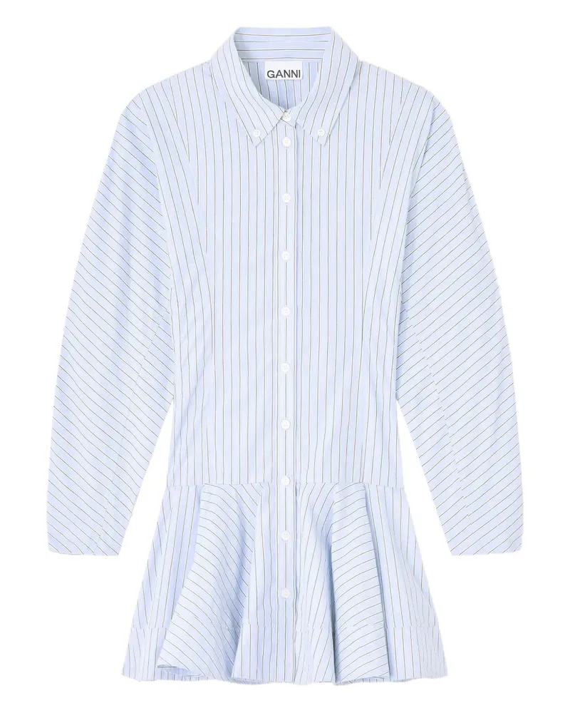 Ganni Minikleid mit Streifen - Blau Blau