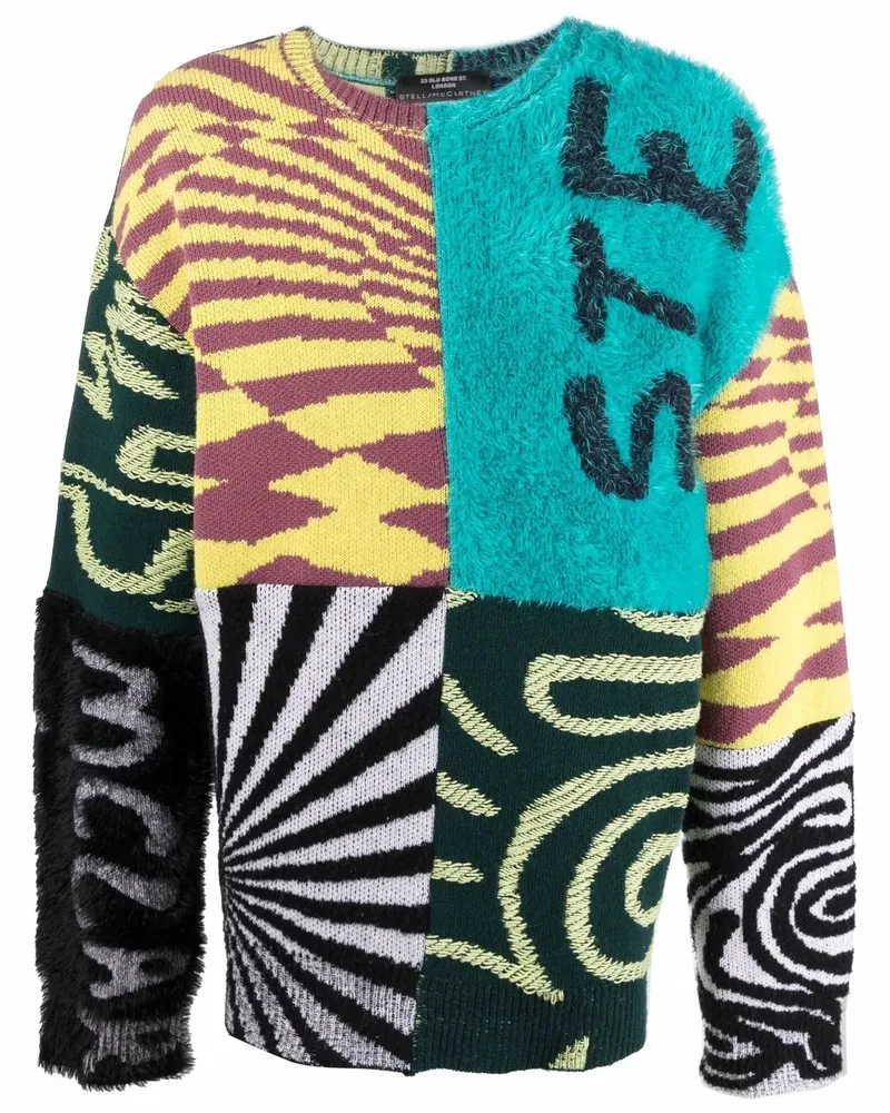 Stella McCartney Pullover in Colour-Block-Optik - Blau Blau