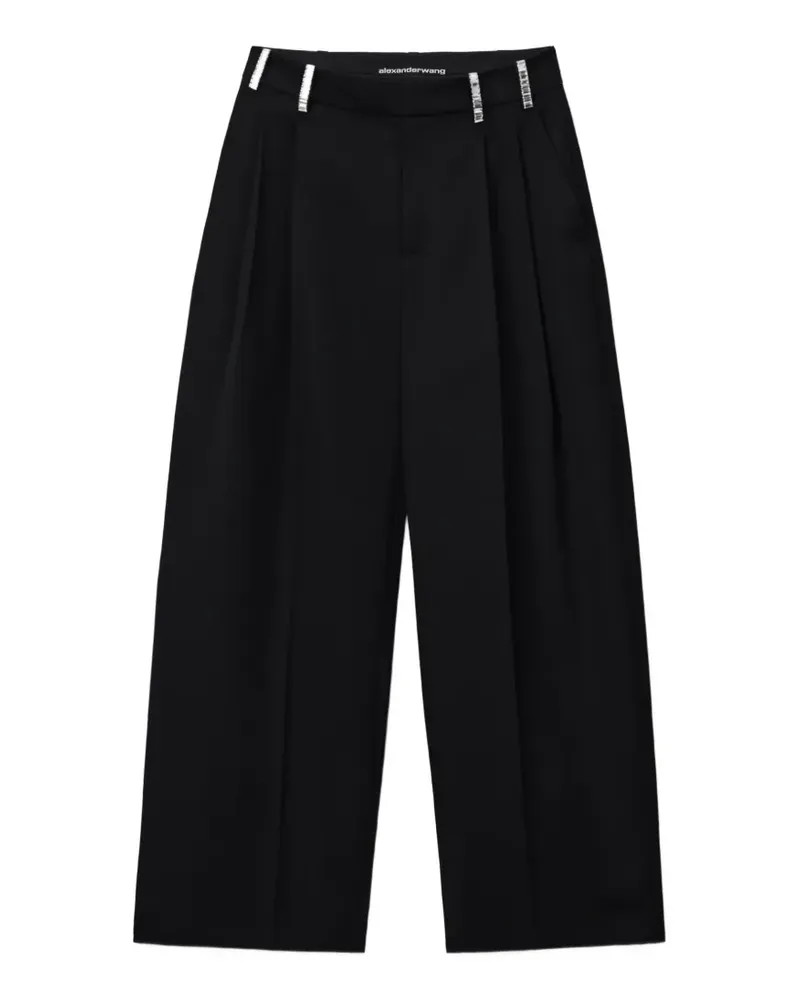 Alexander Wang mid-rise tailored pants w/ crystal belt loops - Schwarz Schwarz