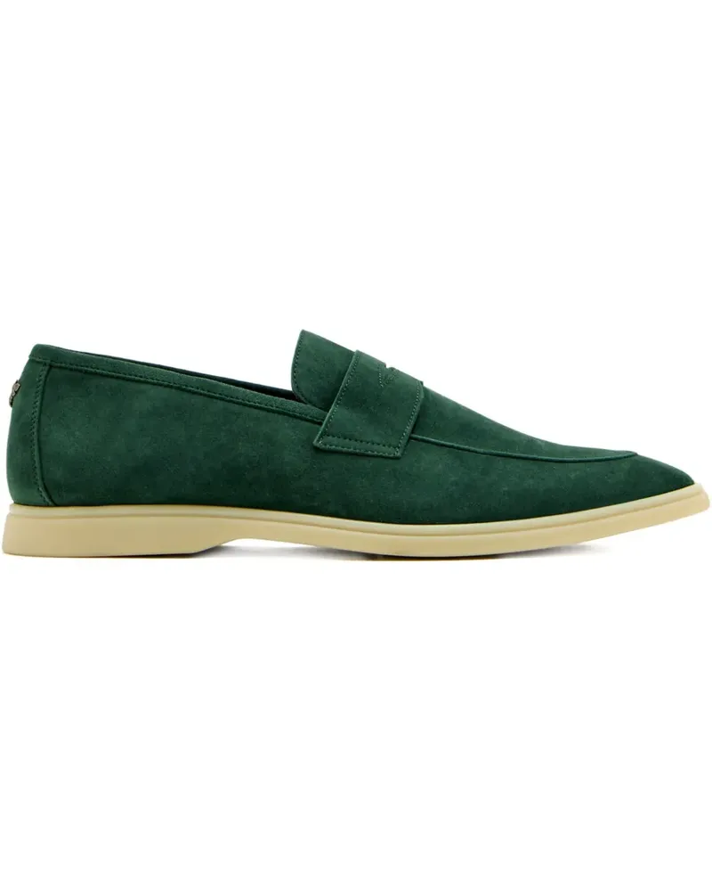 Bougeotte Loch Penny-Loafer aus Wildleder - Grün Grün