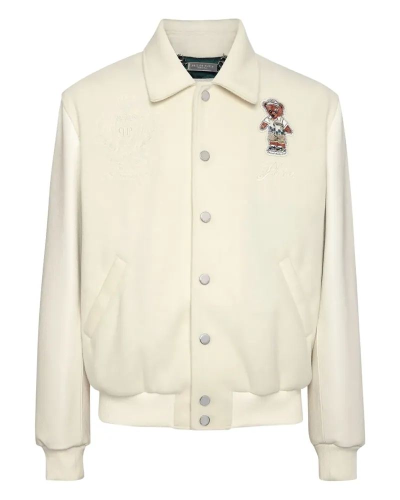 Philipp Plein Jacke mit Bärenstickerei - Nude Nude