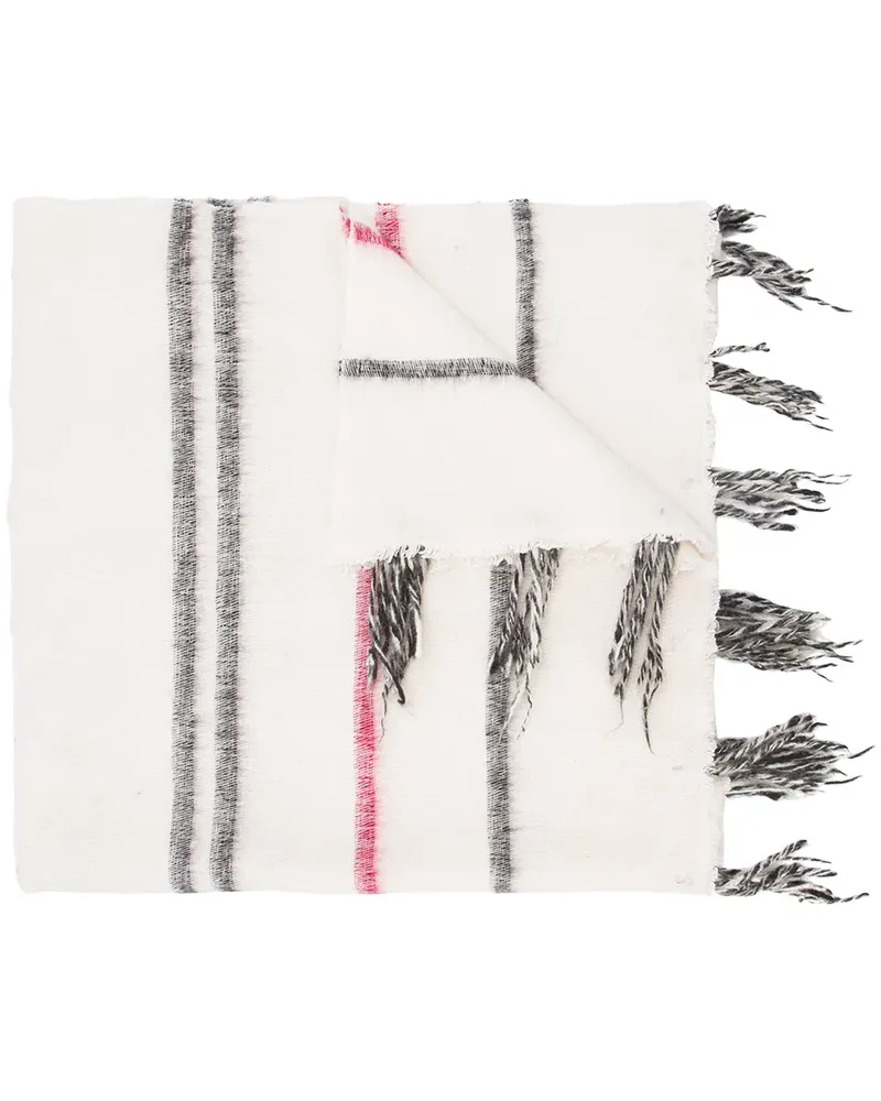 Denis Colomb striped large scarf - Weiß Weiß