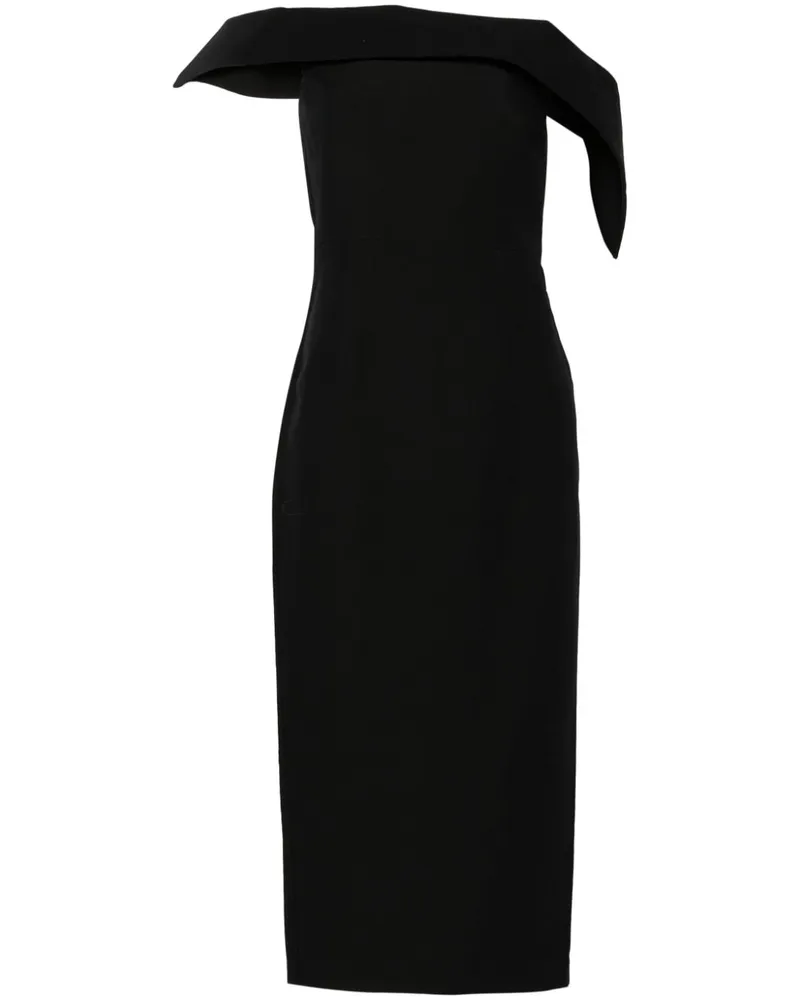 Roland Mouret Schulterfreies Midikleid - Schwarz Schwarz