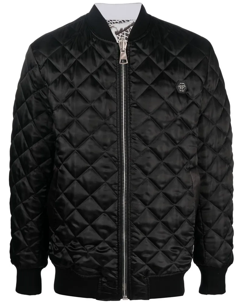 Philipp Plein Wendbare Bomberjacke mit Steppung - Weiß Weiß