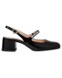 Moschino Slingback-Pumps mit Schnalle Schwarz