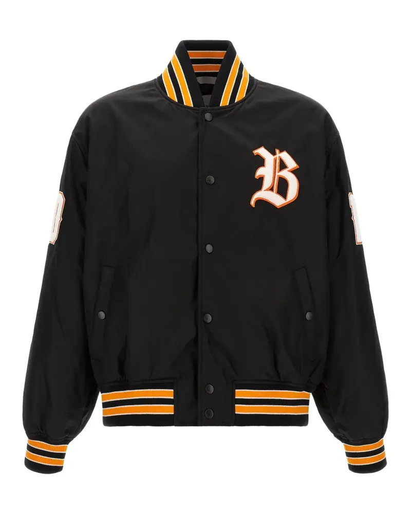 Balenciaga logo-patch bomber jacket - Schwarz Schwarz