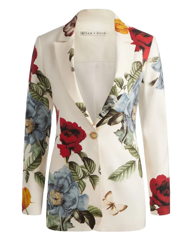Alice + Olivia Breann Blazer mit Blumen-Print - Weiß Weiß