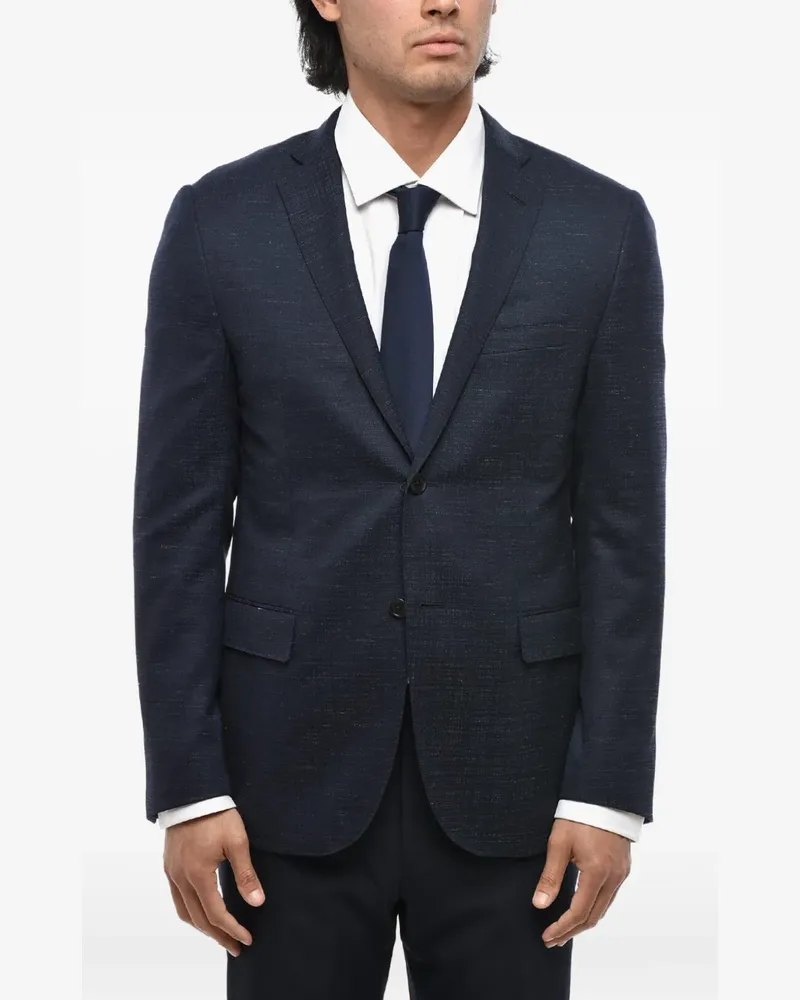 Corneliani single-breasted wool blazer - Blau Blau