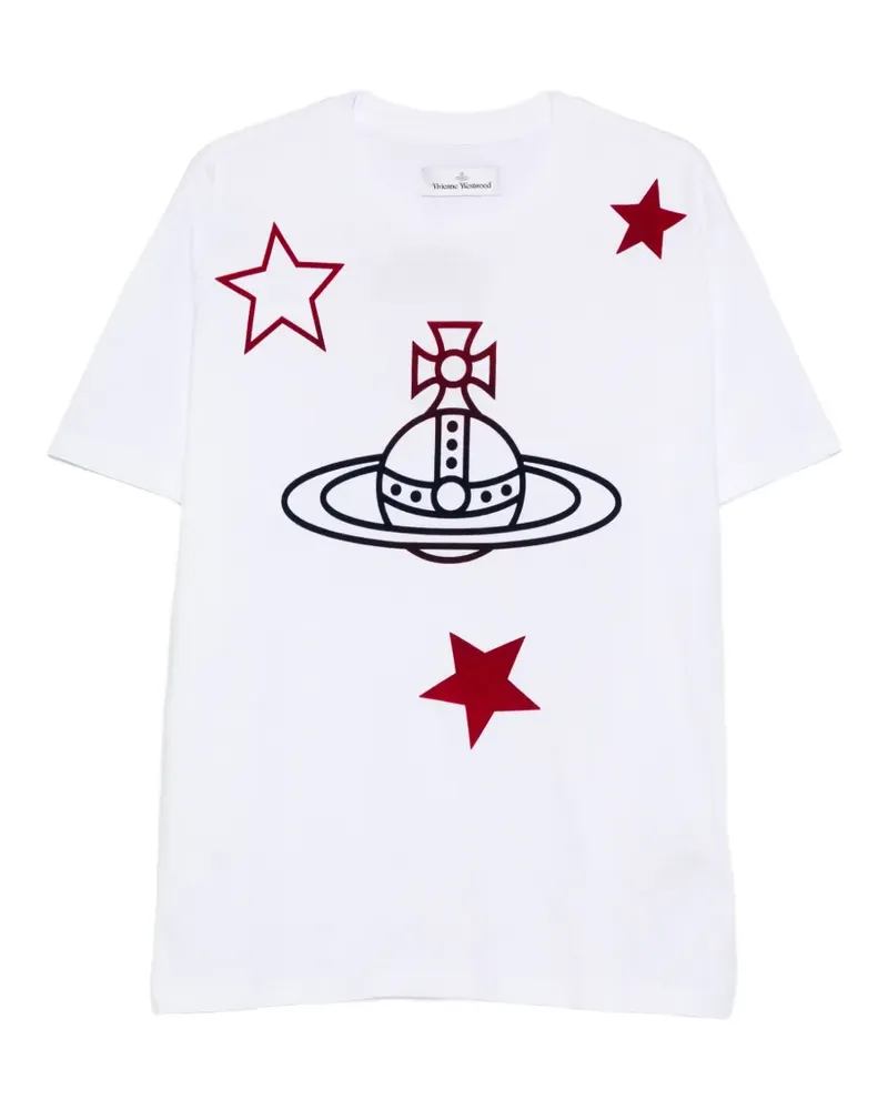 Vivienne Westwood T-Shirt mit Sternorb - Weiß Weiß