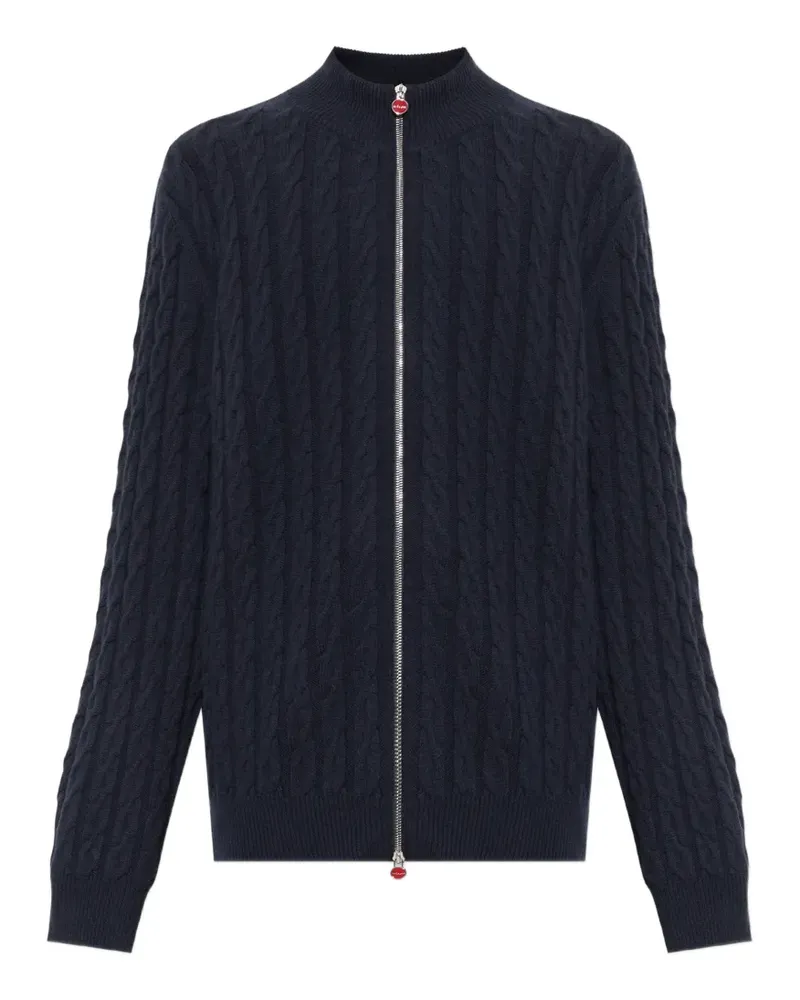 Kiton Cardigan mit Zopfmuster - Blau Blau