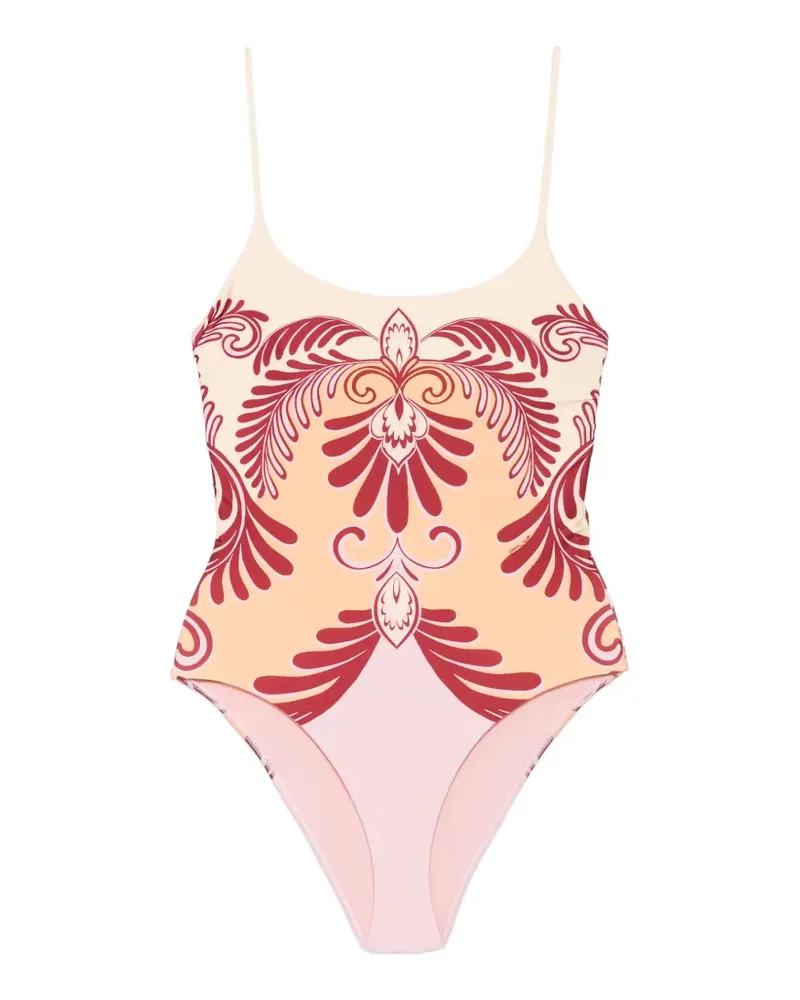 FARM Rio Badeanzug mit Blumenprint - Orange Orange