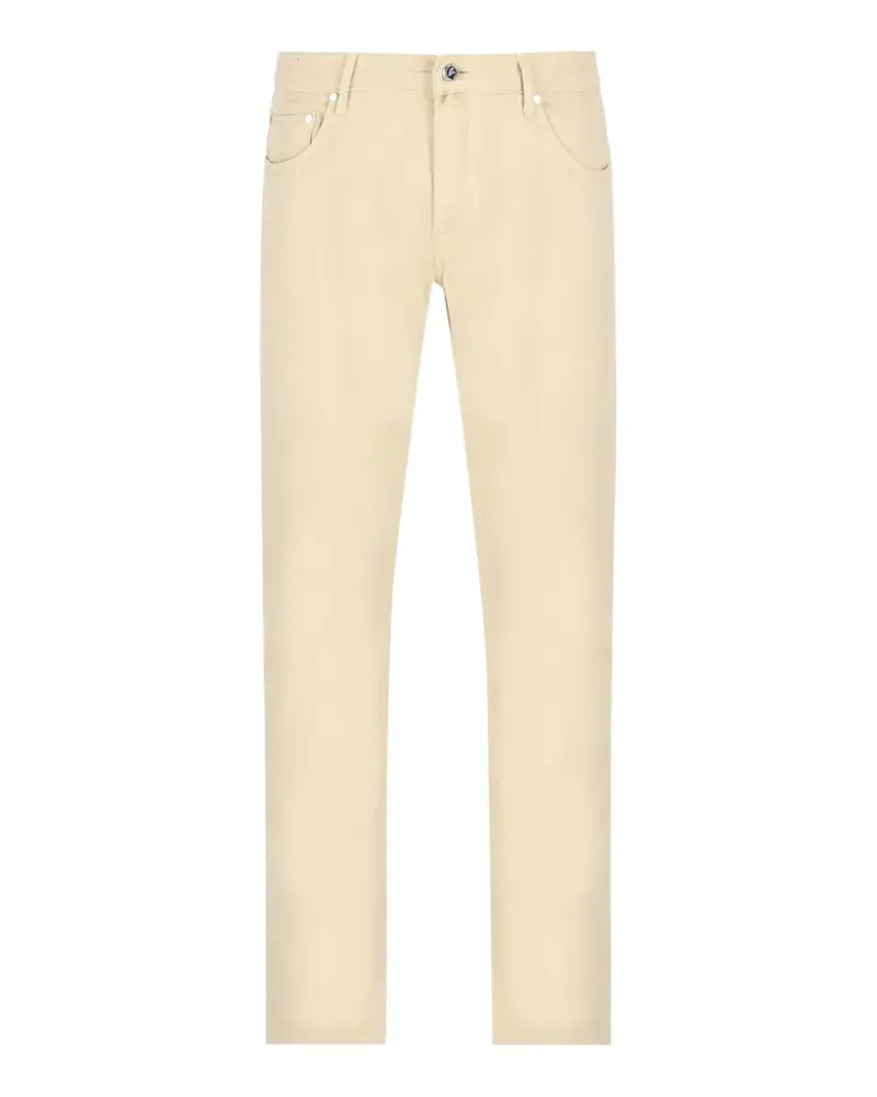 Hand Picked Ravello logo-patch jeans - Nude Nude