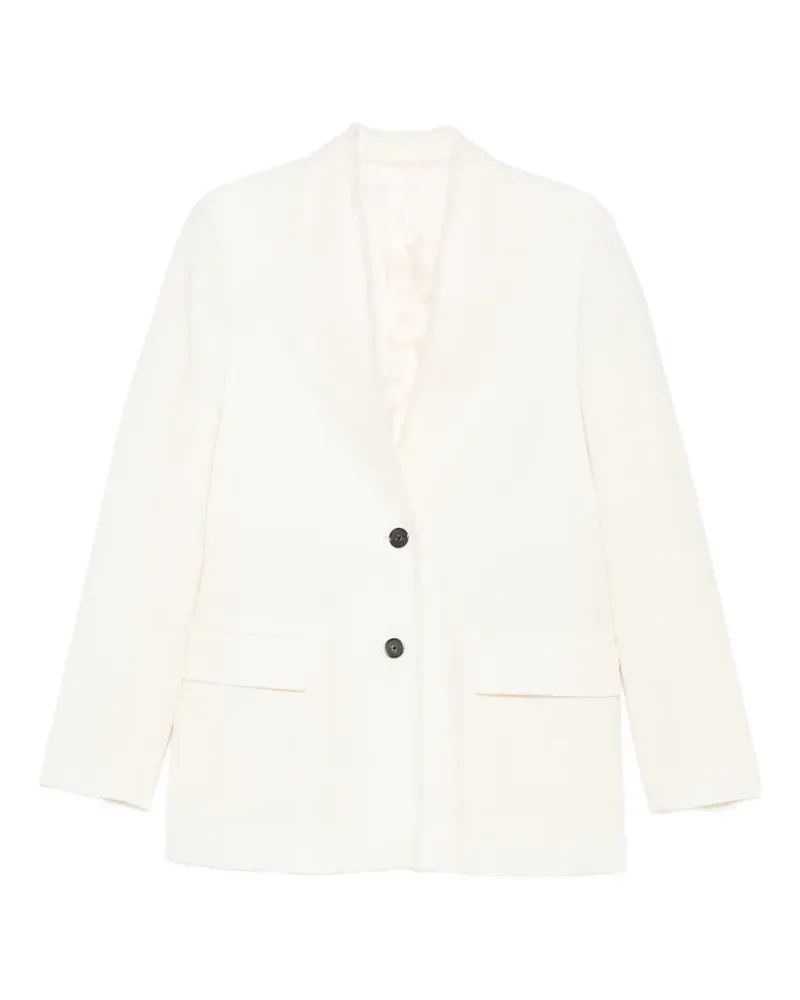 Totême fringed-trim blazer - Nude Nude