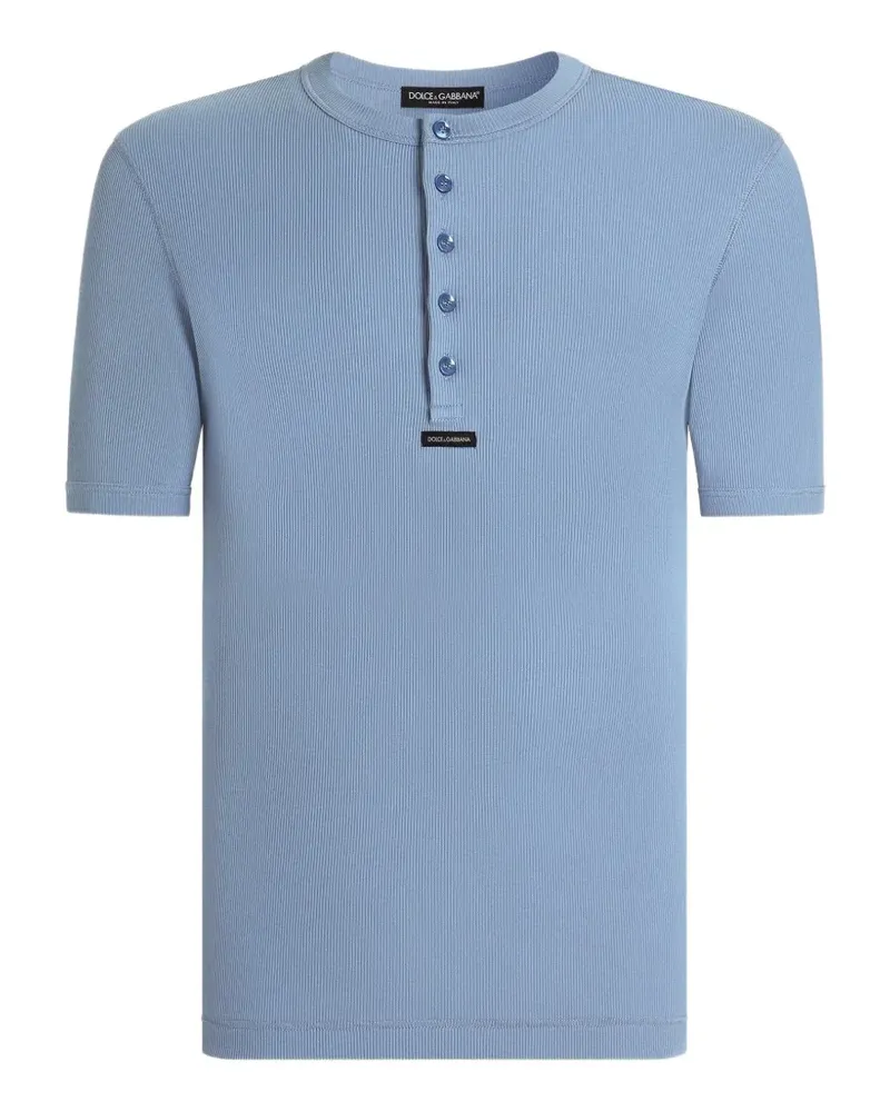 Dolce & Gabbana Serafino T-Shirt mit Print - Blau Blau