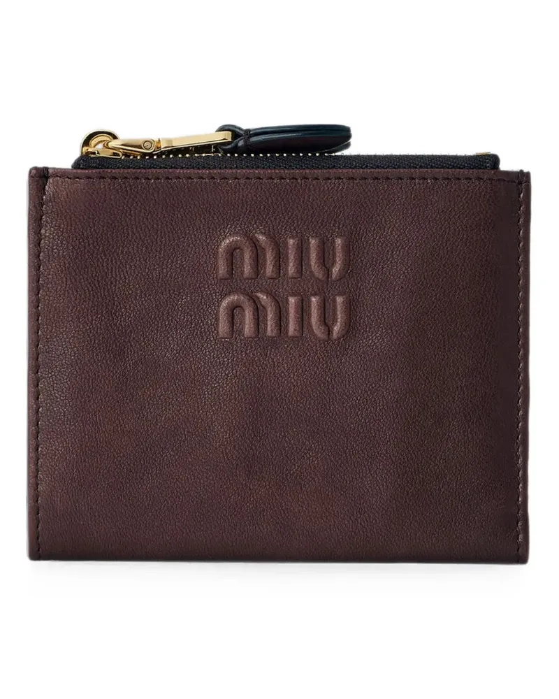 Miu Miu small leather wallet - Braun Braun