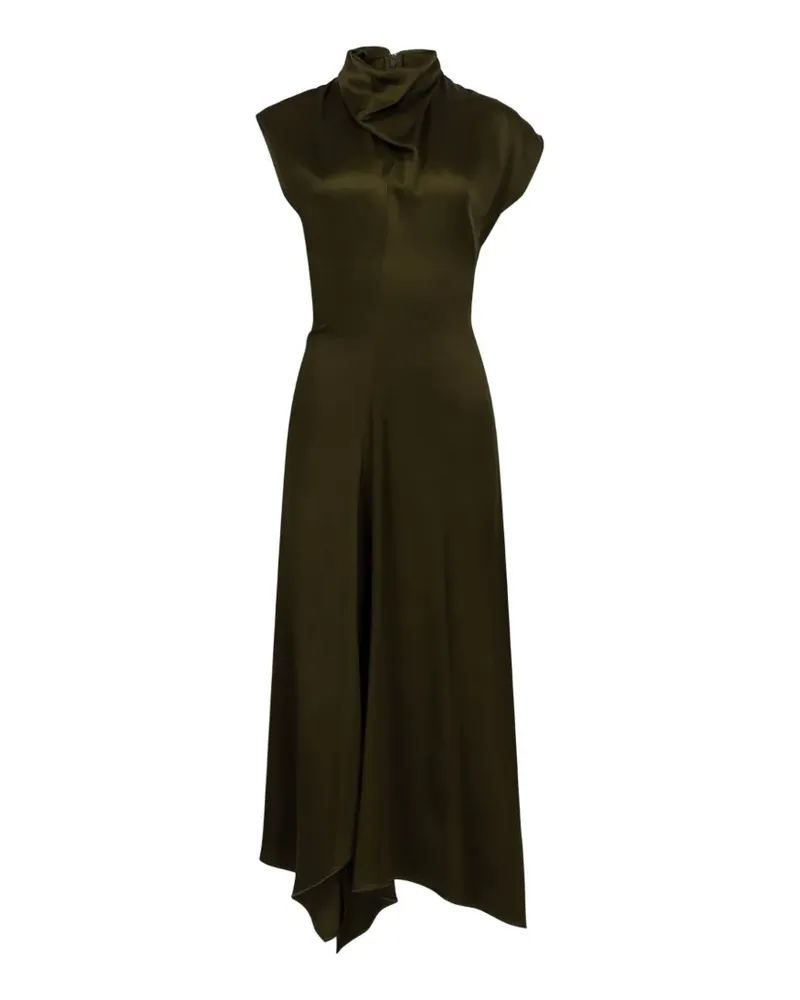 Victoria Beckham Drapiertes Midikleid aus Satin - Grün Grün