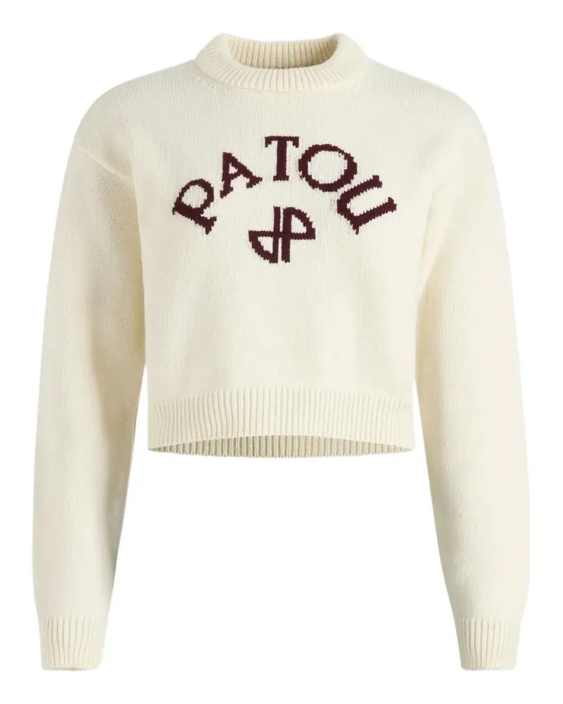 Patou Pullover mit Intarsien-Logo - Weiß Weiß