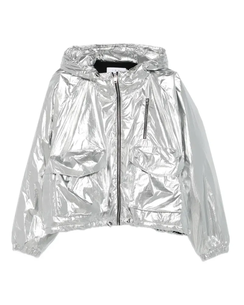 IRO Hoodie im Metallic-Look - Silber Silber