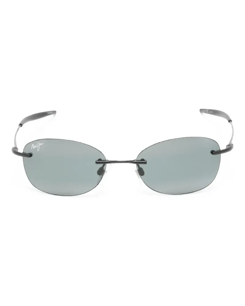 Maui Jim Sonnenbrille mit ovalem Gestell - Schwarz Schwarz