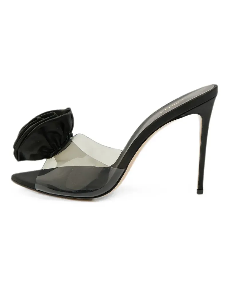 Le Silla Sandalen mit Rosenapplikation - Schwarz Schwarz