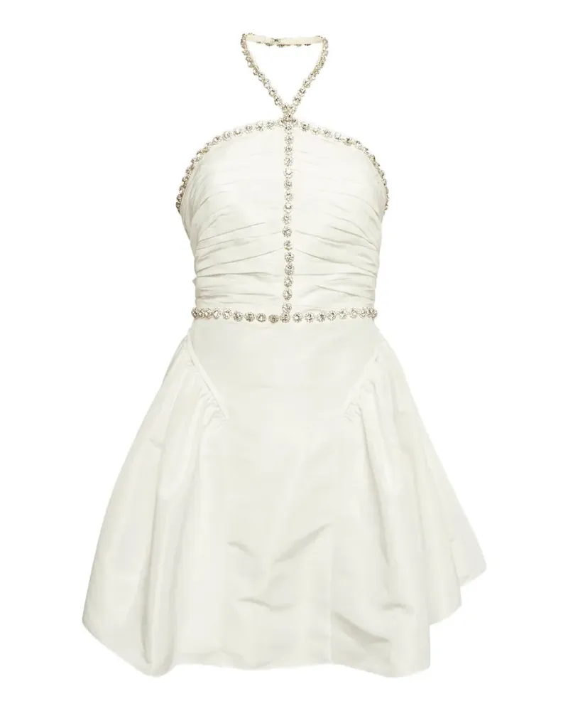 Self-Portrait Taft-Minikleid mit Diamantbesatz - Nude Nude