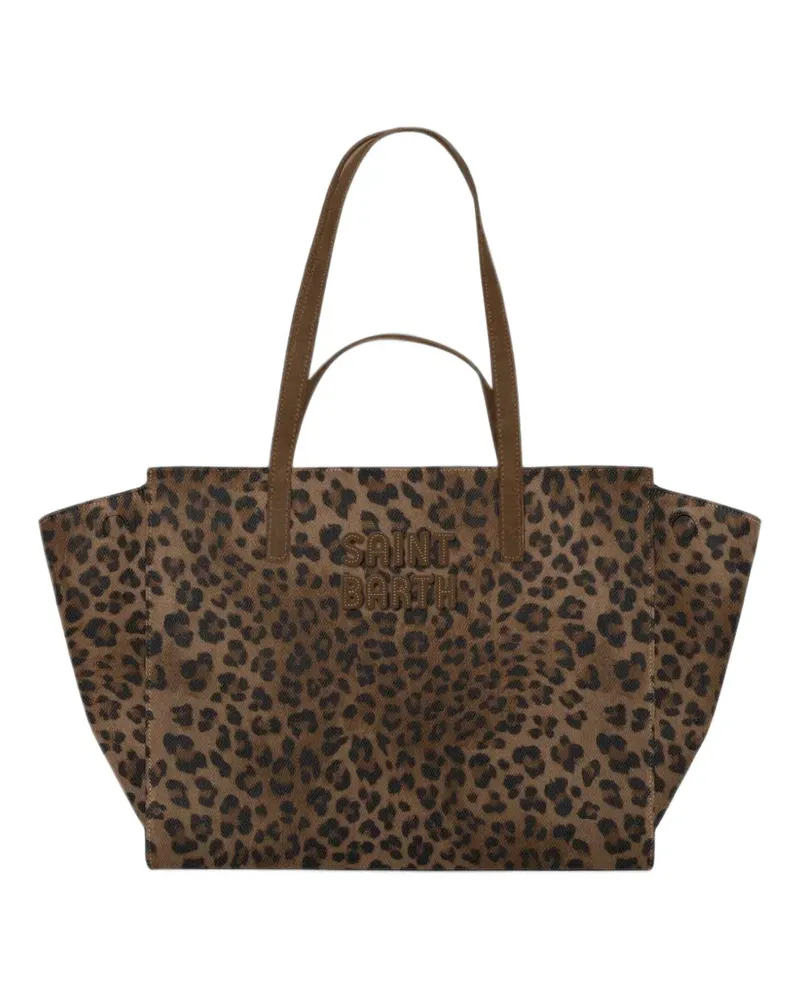 MC2 Saint Barth Mittelgroße Tote Bag mit Leopardenprint - Braun Braun