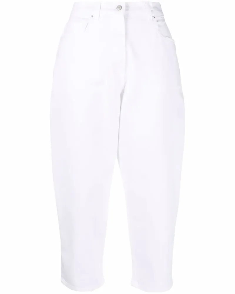 Fabiana Filippi Tapered-Hose im Cropped-Design - Weiß Weiß