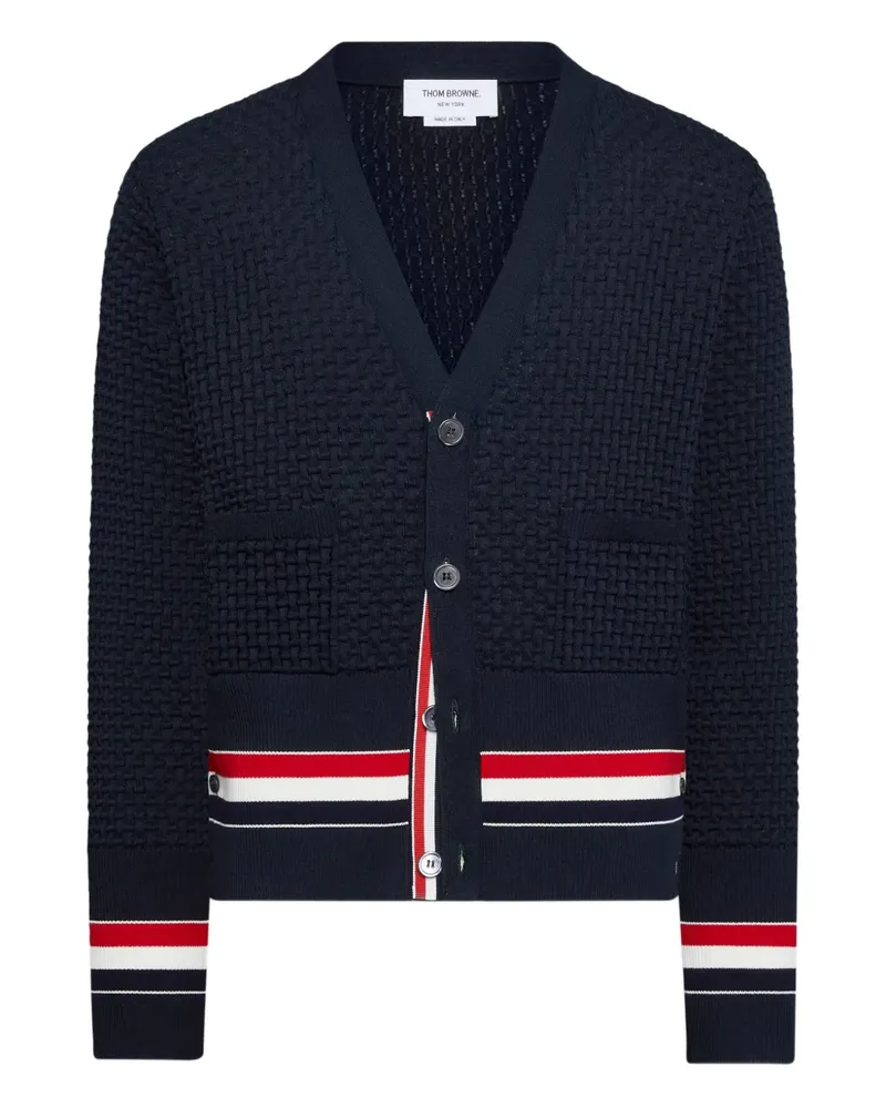 Thom Browne Cardigan mit V-Ausschnitt - Blau Blau