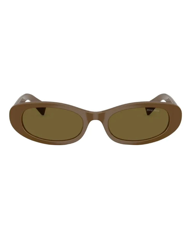 Miu Miu Sonnenbrille mit ovalem Gestell - Grün Grün