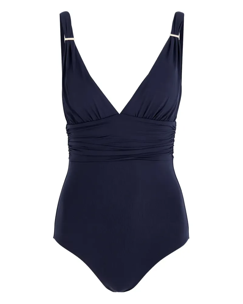 Melissa Odabash Panarea ruched V-neck swimsuit - Blau Blau