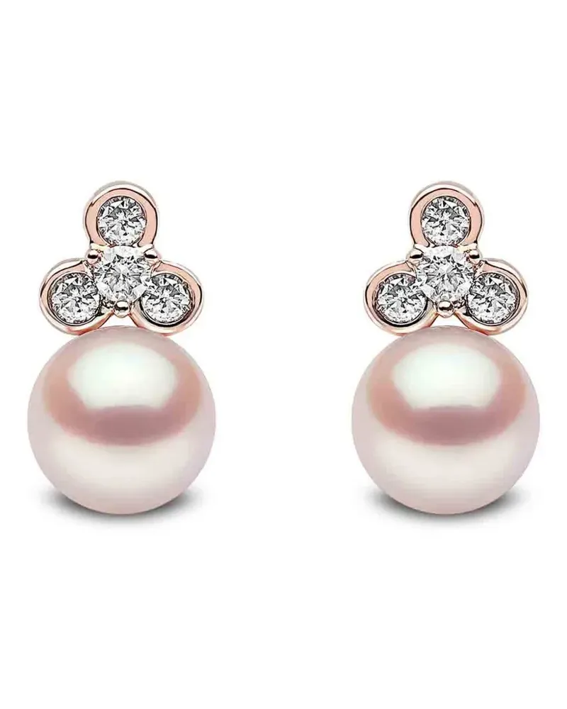 YOKO London Trend Ohrringe mit Süßwasserperlen und Diamanten - Rosa Rosa