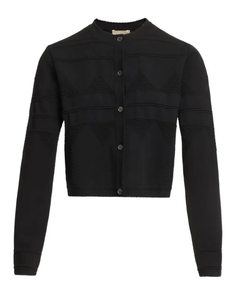 Elie Saab Cardigan mit gewelltem Kragen - Schwarz Schwarz